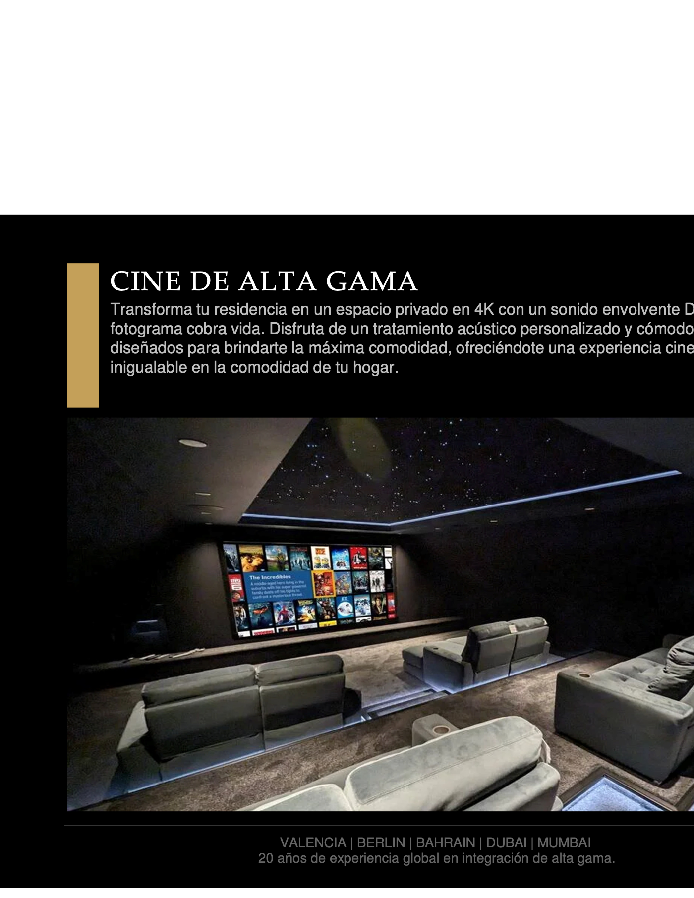 Private cinema profile page